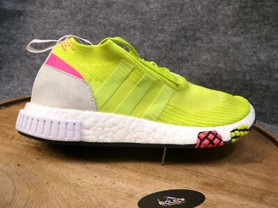 Adidas Women's NMD Racer Solar Yellow Boost Primeknit Shoes AQ1137 Size 8 US - Image 1 of 4