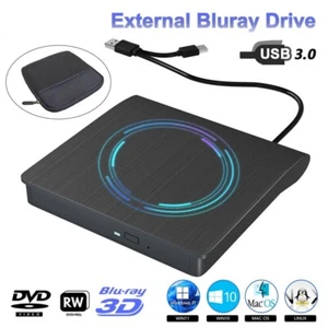 USB 3.0 External Bluray Drive BD/DVD/CD -/+RW Optical Drives Burner with Bag - Picture 1 of 7