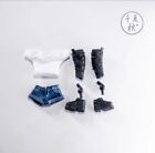 1/12 White T-shirt+ Denim Shorts for 12'' Female Figma Gynoid(ONLY CLOTHES)