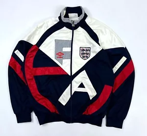 Vintage Men's ENGLAND 90-92 National Team Track Jacket Football Soccer Size M/L - Picture 1 of 13