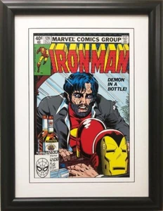 Póster de cómic enmarcado Marvel "Invincible Iron Man Demon in a Bottle" #128 - Imagen 1 de 3