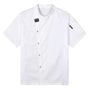Unisex Men's Chef Coat Jacket Women Kitchen Cooking Work Chef Shirt Tops Uniform - Picture 1 of 83