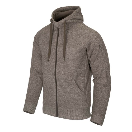 SACAI Felpa con cappuccio tattica coperta Helikon Tex cerniera intera marrone chiaro melange