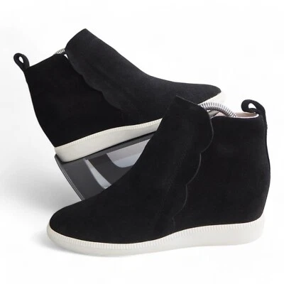 Kate Spade Wilkes Suede Wedge Side Zip Ankle Sneakers Black Women's 6.5B - Image 1 of 4