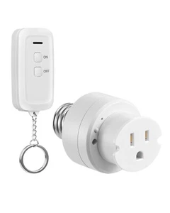 DEWENWILS 3 Prong Light Socket to Plug Adapter with Remote Light Bulb Outlet - Picture 1 of 11