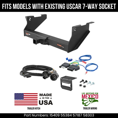 Сцепное устройство для прицепа 2013 Ram 3500 с 5-контактной проводкой подходит с вилкой USCAR Curt 17K 2 дюйма - Изображение 1 из 4