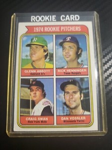 1974 Topps Rookie Pitchers ABBOT/HENNINGER/SWAN/VOSSLER #602
