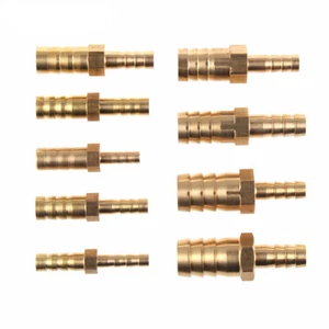 Metal Hose Joiner Barbed Brass Connector Reducer Fitting Air Fuel Water Oil Pipe - Picture 1 of 3