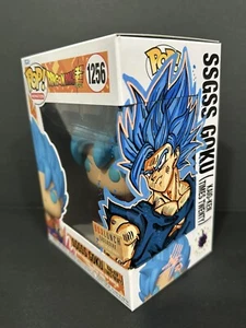 FUNKO POP! Dragon Ball BoxLunch Ex. SSGSS Goku GITD #1256 w/ Custom Art Box - Picture 1 of 7