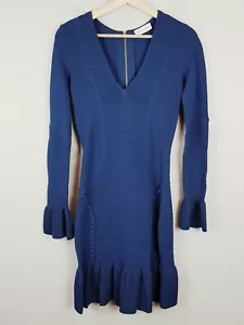 REBECCA VALLANCE Womens Size 6 or US 2 Blue Long Sleeve Knit Dress - Picture 1 of 7