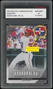 Tarjeta de novato Juan Soto 2018 exclusiva hoja bandera dominicana primer grado 10 RC Mets - Imagen 1 de 1