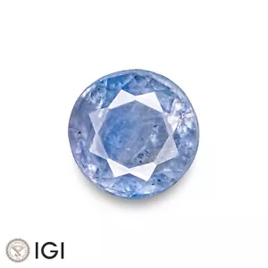 IGI Certified KASHMIR Blue Sapphire 0.69 Ct. Natural Untreated ROUND - Picture 1 of 7