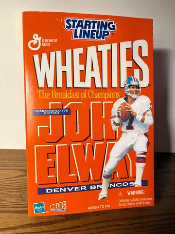 Starting Lineup Wheaties John Elway 1999 Figure W/Medallion & Card Denver Bronco Cover