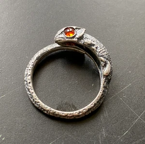 Anello Camaleonte Argento Sterling 925 Lucertola Regolabile Animale Vintage Tai argento - Foto 1 di 3