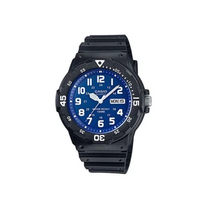 Mens Wristwatch CASIO MRW-200H-2B2VDF Silicone Black Blue Classic - Picture 1 of 1