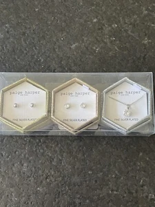 Paige Harper Earring & Necklace Jewelry Set 2 sets of earrings Silver - Picture 1 of 4