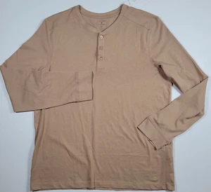 Vustra Henley Style Mens XL Long Sleeve Beige New With Tags             - Picture 1 of 5