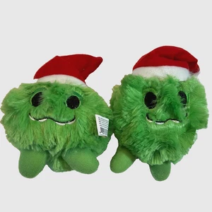Green Merry Monster Toys Christmas Santa Hat Lot of 2 Plush 5” - Bild 1 von 9
