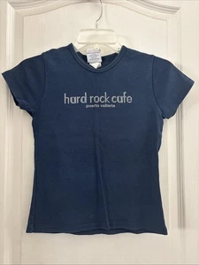 EUC Vintage Hard Rock Cafe Puerto Vallarta Baby Tee T-Shirt Woman’s Medium Blue - Bild 1 von 11