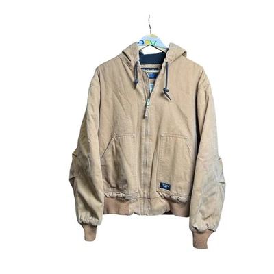 Walls Workwear Sherpa Lined Hooded Work Jacket Tan Canvas Mens Large - Image 1 of 4