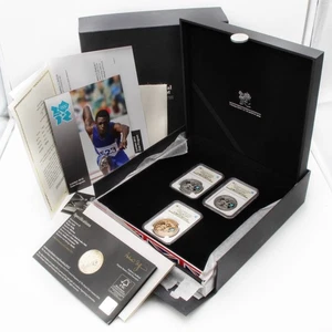 London 2011/2012 Olympics 5£ 1.177 oz GOLD & Silver Coin Set NGC PF 70 C-447 - Picture 1 of 8