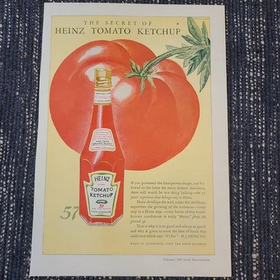 Vintage 1927 HEINZ Tomato Ketchup Print Ad Good Housekeeping Magazine Original - Image 1 of 4