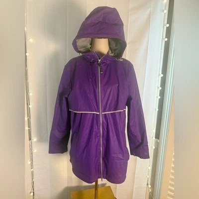 Chaqueta de lluvia con capucha XL para mujer Charles River Apparel púrpura impermeable Foto 1 de 4