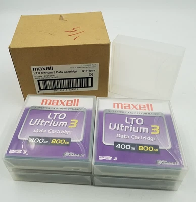Lote de 4 - Cartucho de cinta de datos Maxell LTO Ultrium 3 400 GB 800 GB - Nuevo sellado Foto 1 de 4