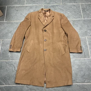 Jos. A. Bank Men’s 100% Cashmere Overcoat Size 42R Brown Long Dress Coat - Picture 1 of 8