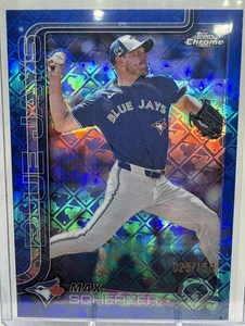 2025 Topps Chrome Logofractor Max Scherzer Blue #25/150 Toronto Blue Jays - Picture 1 of 13