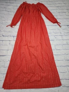 Michael Kors WOMENS SZ S Pink Metallic Floral Off The Shoulder Sheer Maxi Dress - Picture 1 of 15