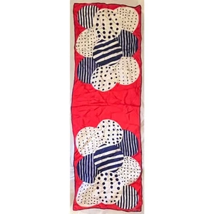 VERA Neumann Scarf ~ Ladybug Signed ~ Abstract Blue & Red ~ 14 x 43" - Picture 1 of 6