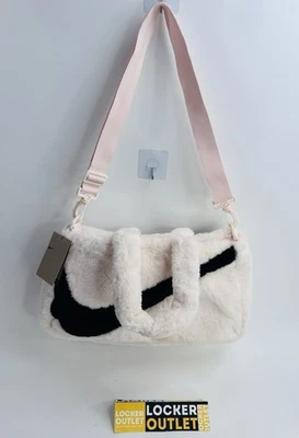 Nike Sportswear Faux Fur Tote Bag 10L Gym Sports Guava Ice Black FB3050-838 - Image 1 of 4