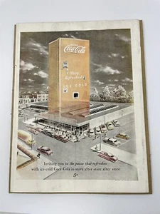 1949 Coca Cola Shop Refreshed ice Cold Print Ad 14”x11” Vintage - Picture 1 of 5