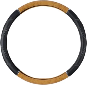 BDK Light Wood/Black 18" Big Rig Truck Steering Wheel Cover (XL) Size Name:18... - Picture 1 of 6