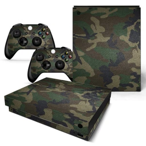Xbox One X Skin Design Foils Sticker Screen Protector Set - Camouflage 3 Motif - Picture 1 of 1