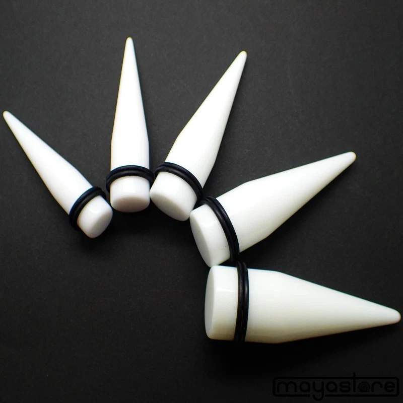 12MM-20MM WEIß TUNNEL DEHNSTIFT SET EXPANDER DEHNER DEHNSTAB TAPER OHR PLUG EAR - Bild 1 von 1