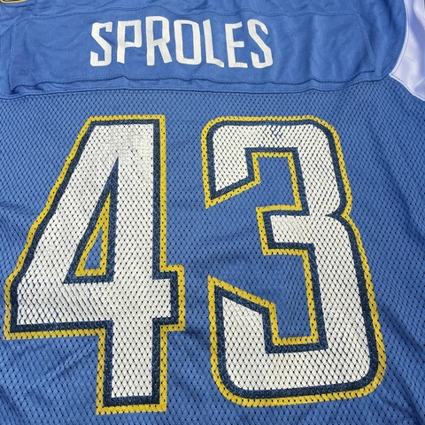 Los Angeles Chargers Football Jersey Size M Blue Sproles #43 Reebok Cover