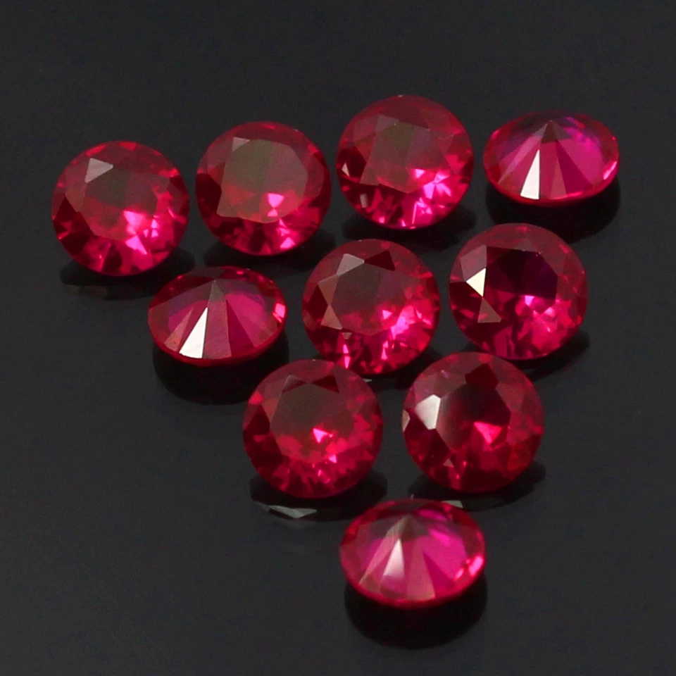 Awesome ! 5.00 mm Round Brilliant Fancy Color VS1 Red 10 Pcs Loose Diamond - Image 1 of 4