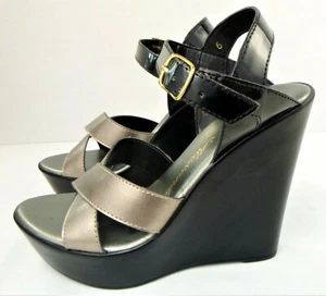 Athena Alexander Women's Scate Wedge Criss Cross Black/Pewter Sandal 6 M - Picture 1 of 7