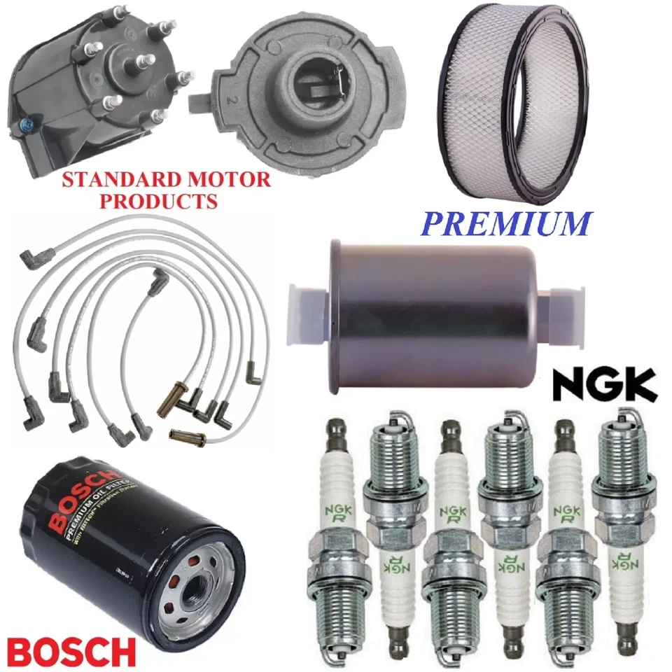 Tune Up Kit Air Oil Fuel Filters Cap Wire Plugs For GMC C2500 V6 4.3L 1988-1991 - Image 1 of 1