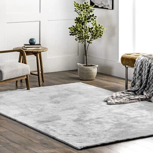 nuLOOM Loni Transitional Light Grey Indoor Only Washable Accent Rug - Picture 1 of 3