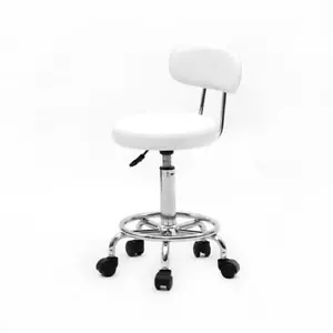 Salon Spa Height Adjustable Hydraulic Rolling Swivel Stool Chair W/Back & Wheels - Picture 1 of 11