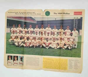 Rare Vintage 1964 Phillies The Philadelphia Inquirer Foldout 28.5”x 21.5” - Picture 1 of 8