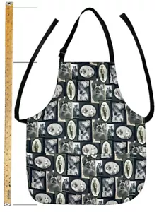 US HANDARBEIT 2 IN 1 SCHÜRZE MIT "HUND VINTAGE PORTRAIT" MUSTER BAUMWOLLSTOFF - Bild 1 von 4