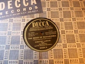 Dorothy Lamour 10" 78 rpm - Moon of Manakoora / Malihini Mele - Picture 1 of 2