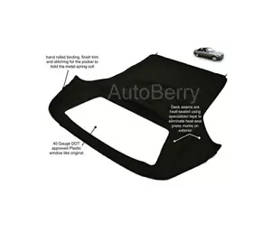 Fits BMW E30 Convertible Soft Top & Plastic Window 3 series 1986-1993 Blk CANVAS - Picture 1 of 2