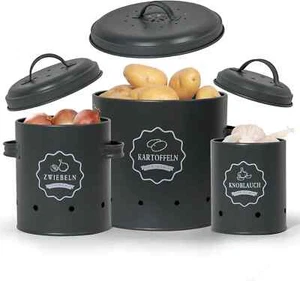 Kartoffel Aufbewahrungsbox Premium  [3er Set]- GRAU - Bild 1 von 2