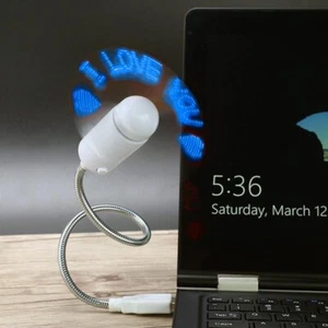 12" USB LED Fan Blue Programmable Message - Picture 1 of 3