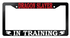 Glossy Black License Frame Dragon Slayer In Training Auto Accessory Fairy Tail - Picture 1 of 1